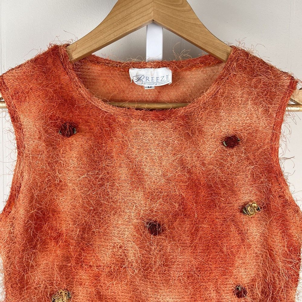 Vintage Breeze by Dorothy Schoelen Orange Rosette Cardigan & Shell Set Medium - Picture 6 of 9